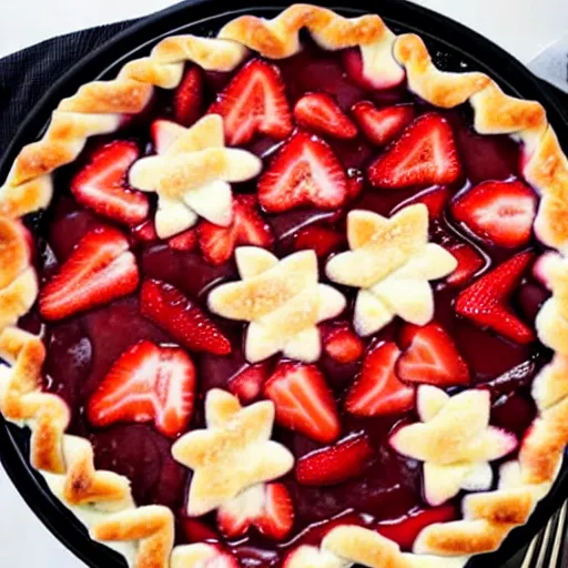 Image similar to strawberry pie, award winning, masterpiece, food,