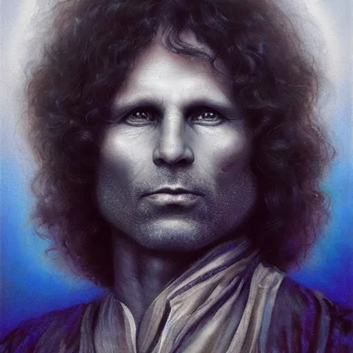 Image similar to UHD tonalism cosmic painting of elderly, old Jim Morrison, by Antonio Caparo and Ferdinand Knab and Greg Rutkowski, UHD, photorealistic, trending on artstation, trending on deviantart