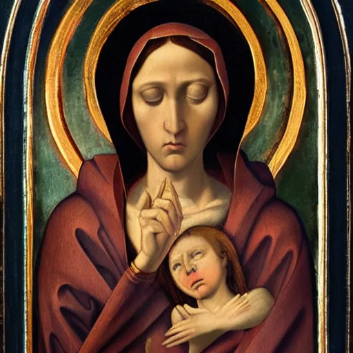 Image similar to Our Lady of Sorrows Renaissance painting