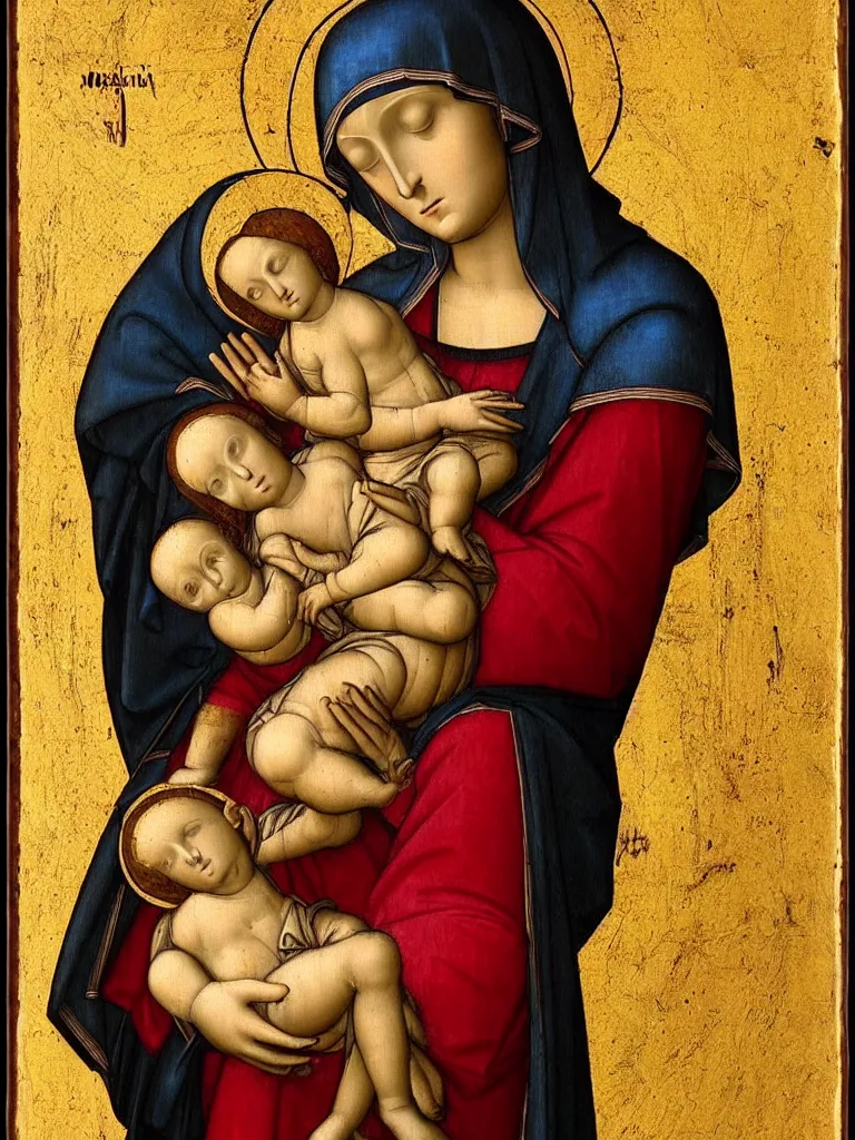 Prompt: madonna of ukraine da vinci style