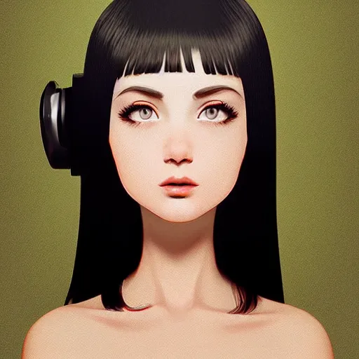 Prompt: young female wearing virtual reality device digital art by ilya kuvshinov