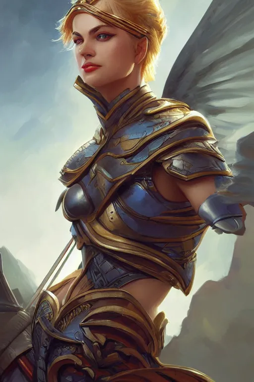 Image similar to amazon valkyrie athena, d & d, fantasy, portrait, highly detailed, headshot, digital painting, trending on artstation, concept art, sharp focus, illustration, art by artgerm and greg rutkowski and magali villeneuve