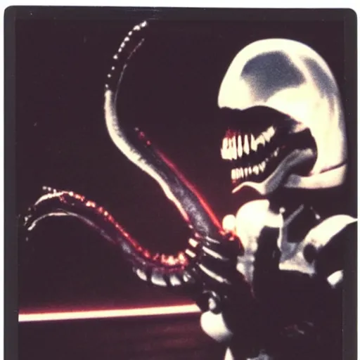 Image similar to polaroid image of xenomorph in a presidential debate