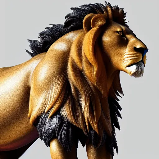 Prompt: a figma lion, side view, full body, 4 k, highly detailed, subject centered, uncropped, studio photography, artstation trending