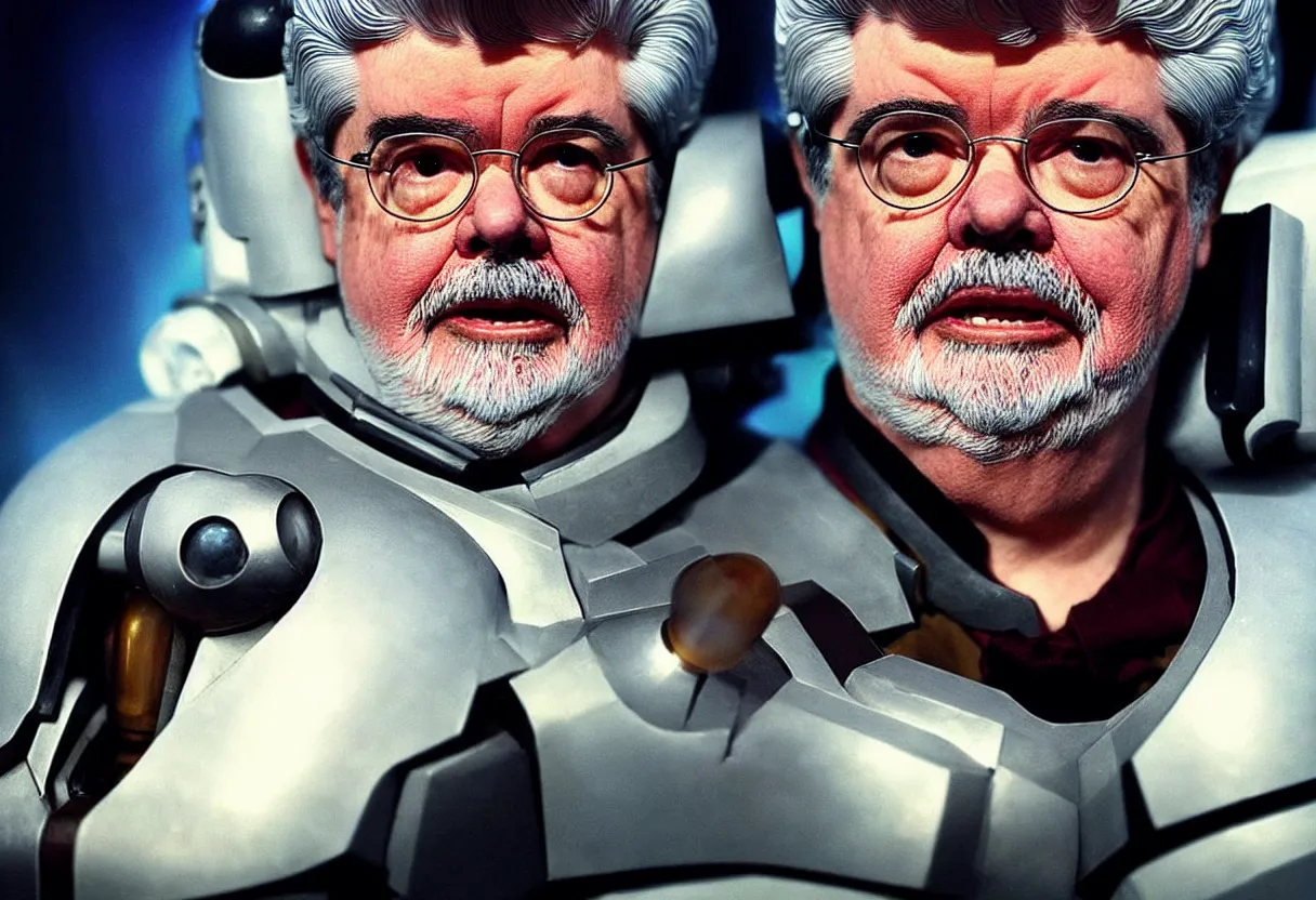 Prompt: “George Lucas stars in his new space opera movie Swiss Cottage, which many claim to be a poor quality knockoff of a Star Wars. HQ movie still. Be creative! I’m counting on you to impress me, Stable Diffusion, don’t let me down with some shonky looking AI bullshit”