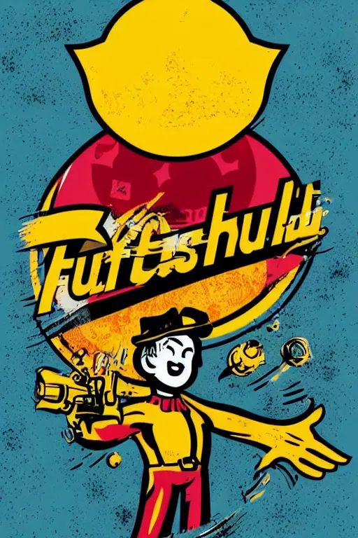 Image similar to fallout 7 6 retro futurist illustration art by butcher billy, sticker, colorful, illustration, highly detailed, simple, smooth and clean vector curves, no jagged lines, vector art, smooth andy warhol style