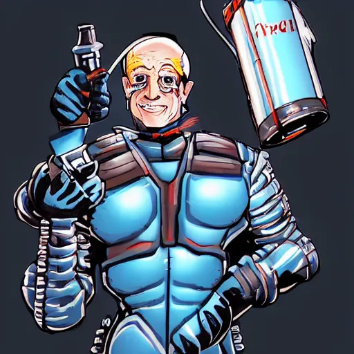mr freeze holding a compressed air can upside down art Stable Diffusion
