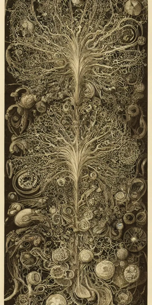 Image similar to a car in the style of ernst haeckel