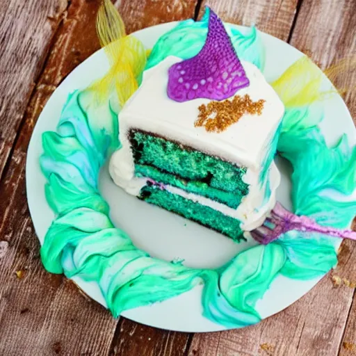 Image similar to mermaid cake, advertisement, food photography,