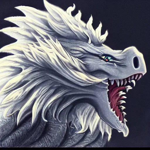 Prompt: a majestic and friendly cloud dragon, portrait