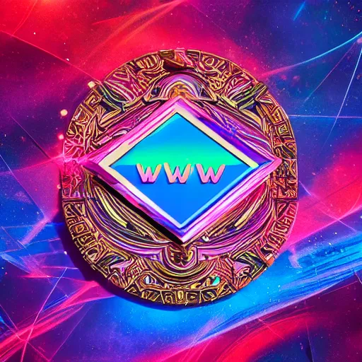 Image similar to a and w vaporwave logo, colorful, digital art, cosmic, 3 d high definition, trending on art station, photorealistic, high resolution, 8 k, octane, hyper detailed, insane details, intricate, elite, ornate, elegant trend, highly detailed and intricate, sharp focus, photography, unreal engine