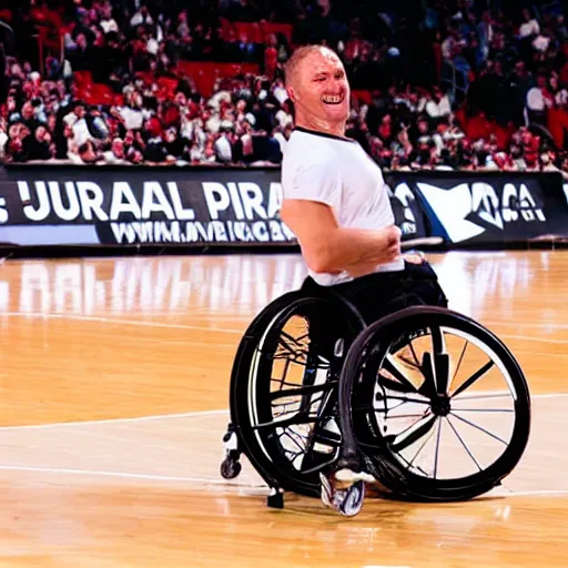 Prompt: michael jordon wheelchair basketball