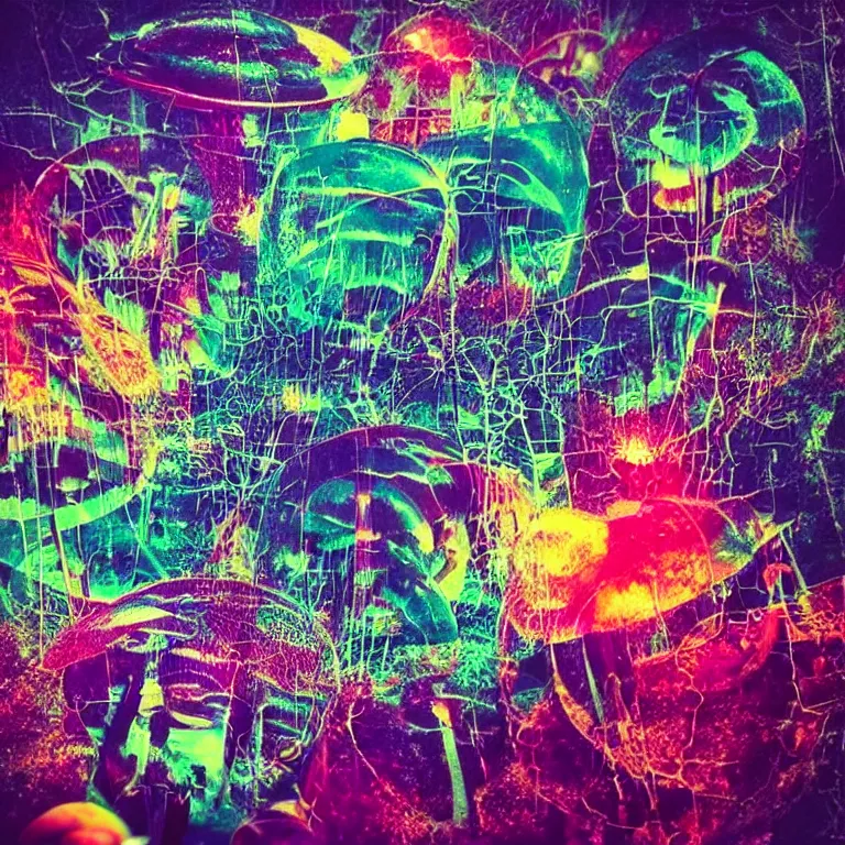 Image similar to double exposure of dally life, symbols of live, explosion, cyber mushroom city, love is the most relevant theme, love is infinity, love is begin of all, 8 k resolution, artistic mode, artistic, trending on instagram, long exposure, love art, serious, fantasy and dreams vibes, mushrooms style and macro style, colorful picture