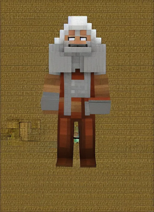 Image similar to uncle iroh in minecraft, detailed textures