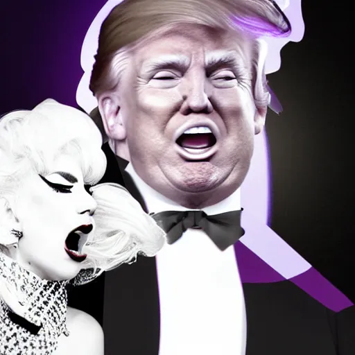 Image similar to donald trump as lady gaga. photograph. 4 k