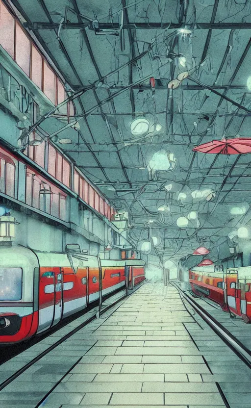 1366x768 / anime train station railway train birds skyscraper wallpaper -  Coolwallpapers.me!