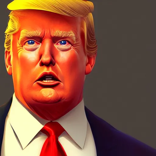 Image similar to Portrait of Donald Trump, Blizzard concept art, global illumination lighting, artstation lois van baarle, ilya kuvshinov, rossdraws