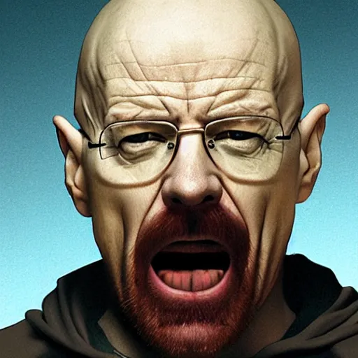 Image similar to walter white unhinged alternate screaming, 3 am