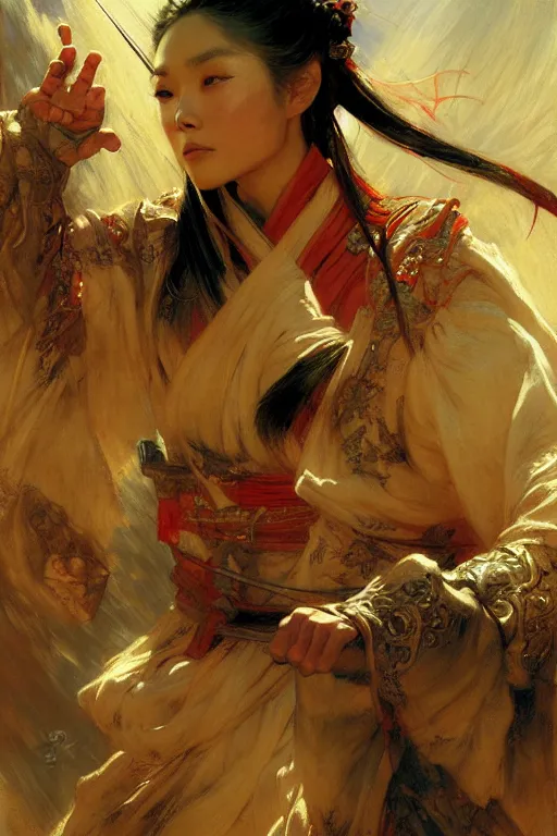 Image similar to wuxia, painting by gaston bussiere, craig mullins, j. c. leyendecker