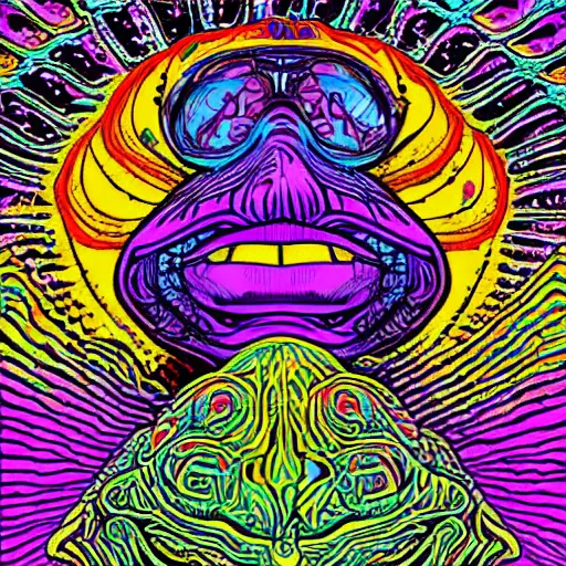 Prompt: psychedelic alien blotter art