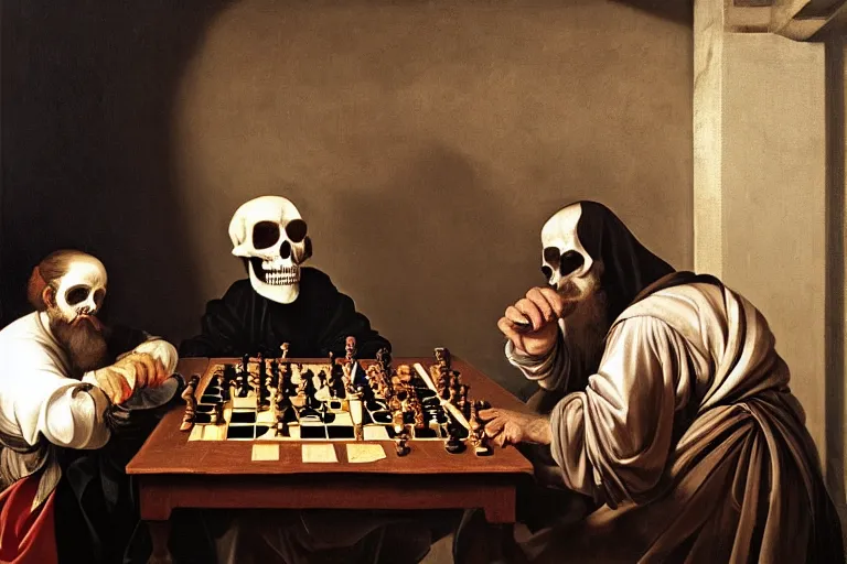 Chess Game Painting by Dariotti Art