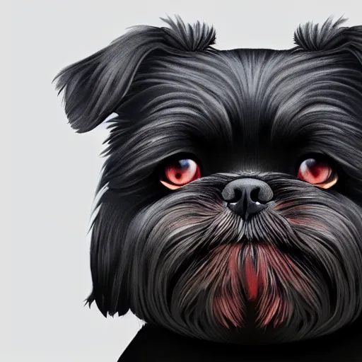 Prompt: highly detailed realistic digital art of a black shih tzu, 8k