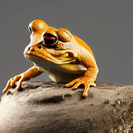 Image similar to macro hyper-realistic hypnotoad Futurama