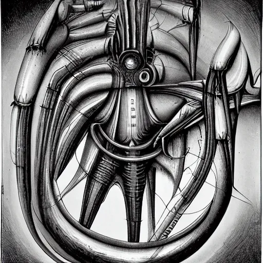 Prompt: the crucible by h. r. giger