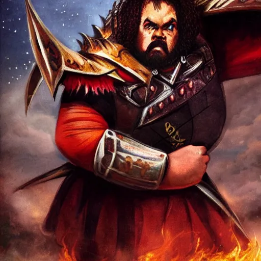 Image similar to A dramatic image of an Obese klingon warrior