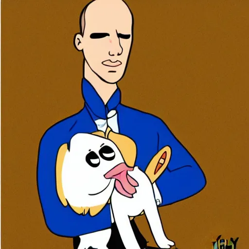 Prompt: pitbull, both the celebrity and the dog, illustration by jeff kinney