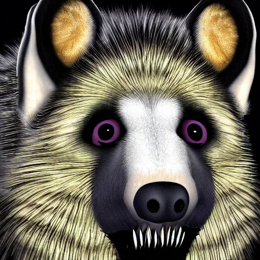 Prompt: digital painting of a gnoll with white spots