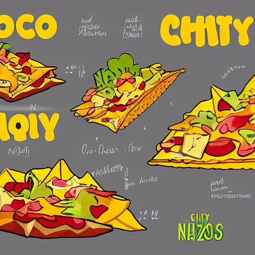 Prompt: nacho city concept art of the city of nachos