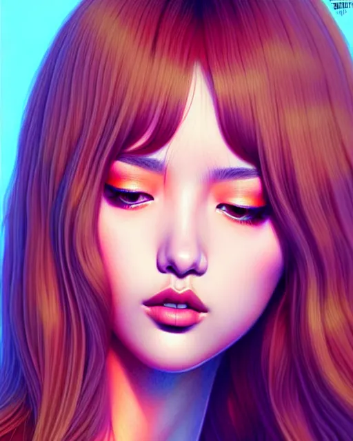 Prompt: richly detailed color illustration of lalisa illustrated by artgerm and mina petrovic and timothy kong and marina federovna. 3 d shadowing, eyes closed