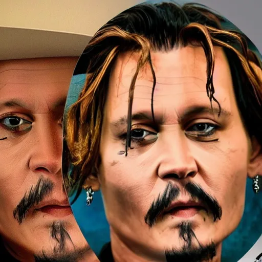 Image similar to johnny depp made out of jambalaya, a human face made out of a bowl of jambalaya