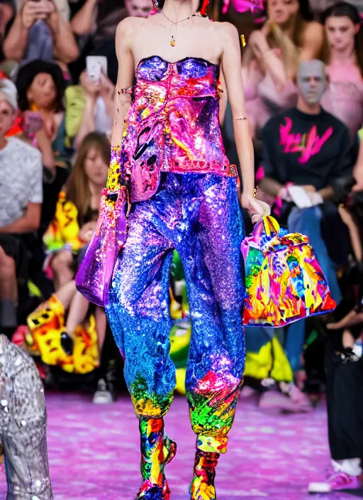 Image similar to hyperrealistic and heavy detailed balenciaga runway show of cats by lisa frank, leica sl 2 5 0 mm, vivid color, high quality, high textured, real life