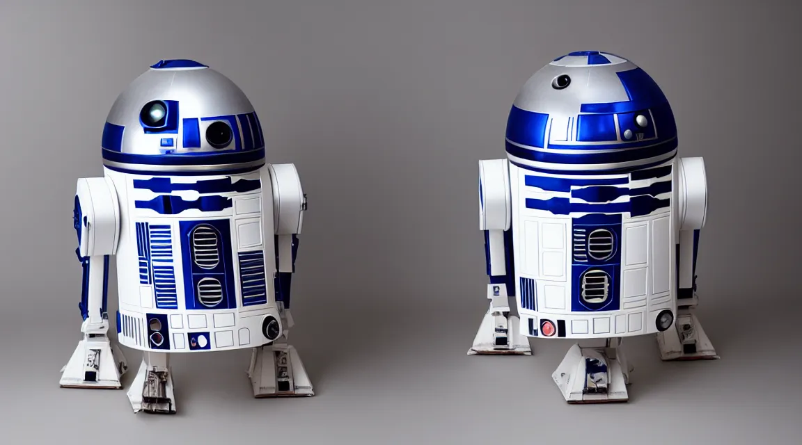 Image similar to a portrait r2d2, photo studio, studio lights