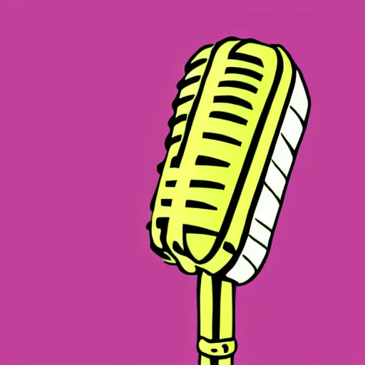 Image similar to iconic vector logo illustration of a microphone line art, bold