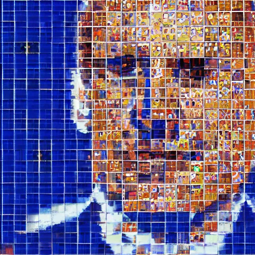 Prompt: portrait mosaic of Emmanuel macron as a robot, 4k, intricate details, digital, sun in the background