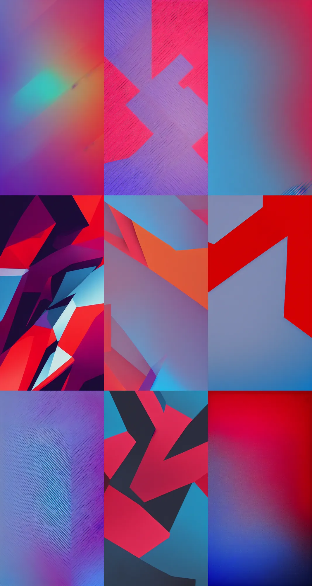 Prompt: a crisp minimal abstract wallpaper, dark black background, blue, purple, red, desktop background, behance, artstation, deviantart, global illumination
