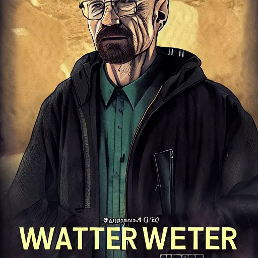 Prompt: walter white anime cover, 4 k, poster art, cinematic