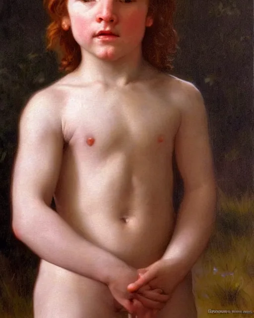 Image similar to beautiful glorious realistic oil painting of young conan 0'brien, bokeh, baroque style by bouguereau, sunset, highly detailed, 8 k intricate