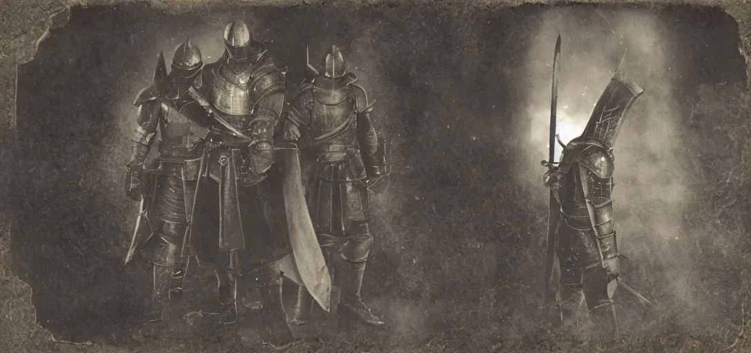 Image similar to dark souls 1910 poloroid photograph