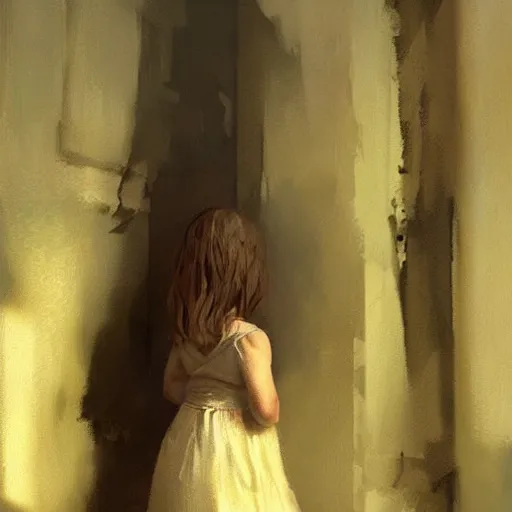 Image similar to little girl, artwork by greg rutkowski,