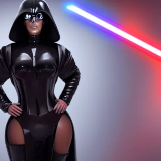 Image similar to kim kardashian in star wars as an evil sith, 8k resolution, full HD, cinematic lighting, award winning, anatomically correct