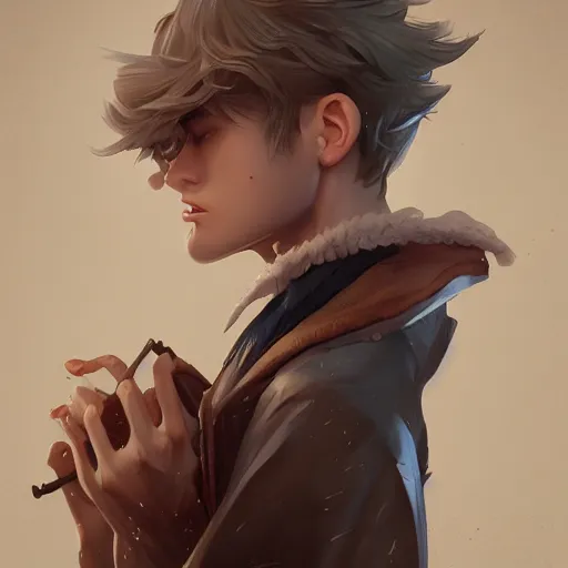 Image similar to fantasy, a skinny young male magician, highly detailed, intricate, smooth, characterized by roman shipunov, etienne hebinger, atey ghailan, cgsociety, cynical realism, fantasy art, 2 d game art