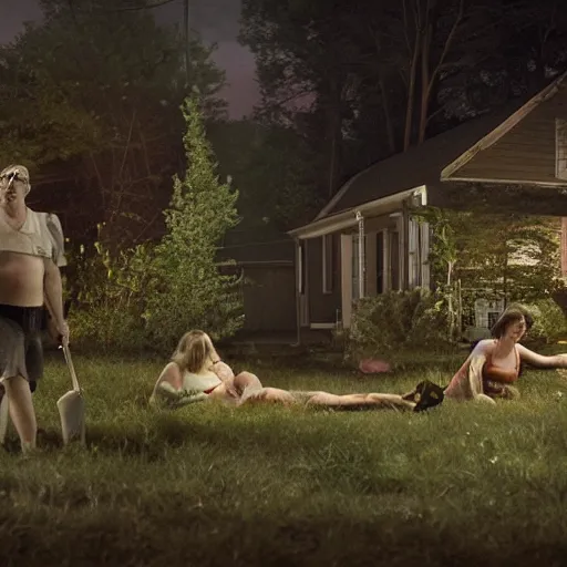 Prompt: an average weekend photographed by Gregory Crewdson