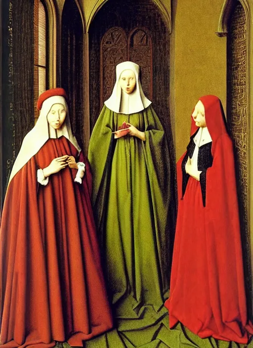 Image similar to remember you must die, art by jan van eyck,