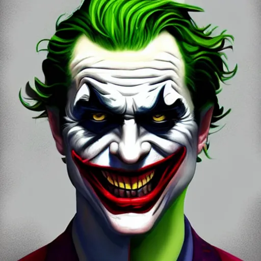Image similar to the joker with Batman face mask, digital painting, amazing detail, artstation, cgsociety
