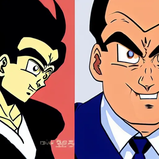 Prompt: Silvio Berlusconi in the style of Dragon Ball, 8K, hyperrealistic