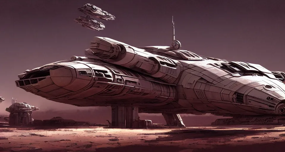 Image similar to highly detailed cinematic syd mead scifi render of 3 d sculpt of post apocalyptic spaceship, sparth, scott robertson, guardians of the galaxy, star wars, maschinen krieger, raphael lecoste